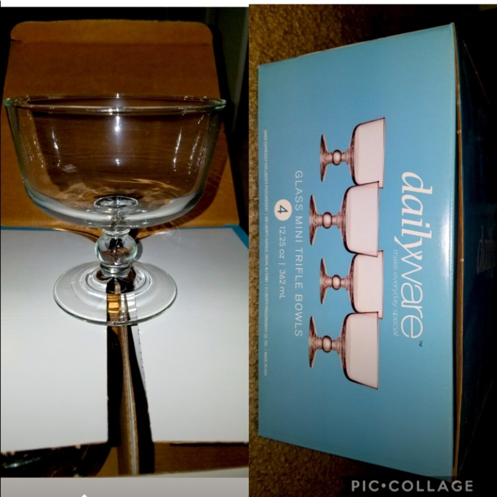 Dessert glass trifle bowls